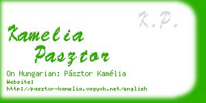 kamelia pasztor business card